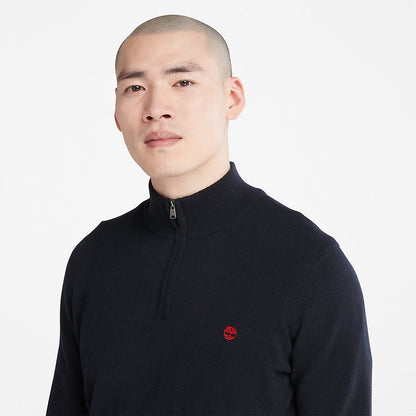 Mens Cohas Brook Zip-neck Sweater for Men in Navy - Timberland