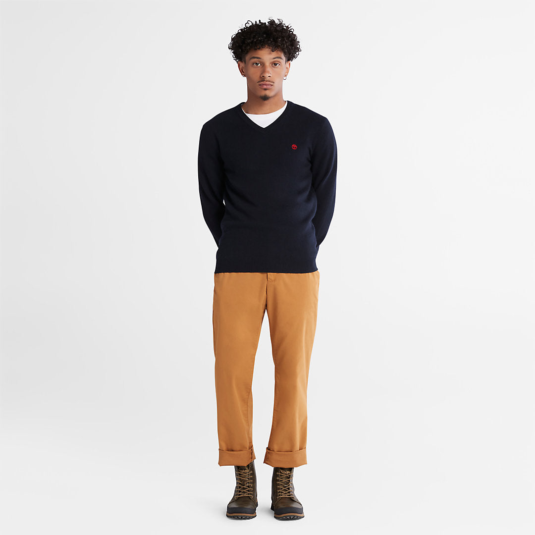 Mens Cohas Brook V-Neck Sweater for Men in Navy - Timberland