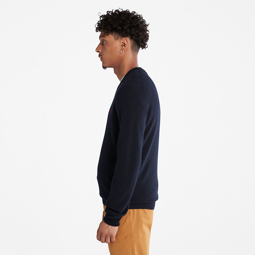Mens Cohas Brook V-Neck Sweater for Men in Navy - Timberland