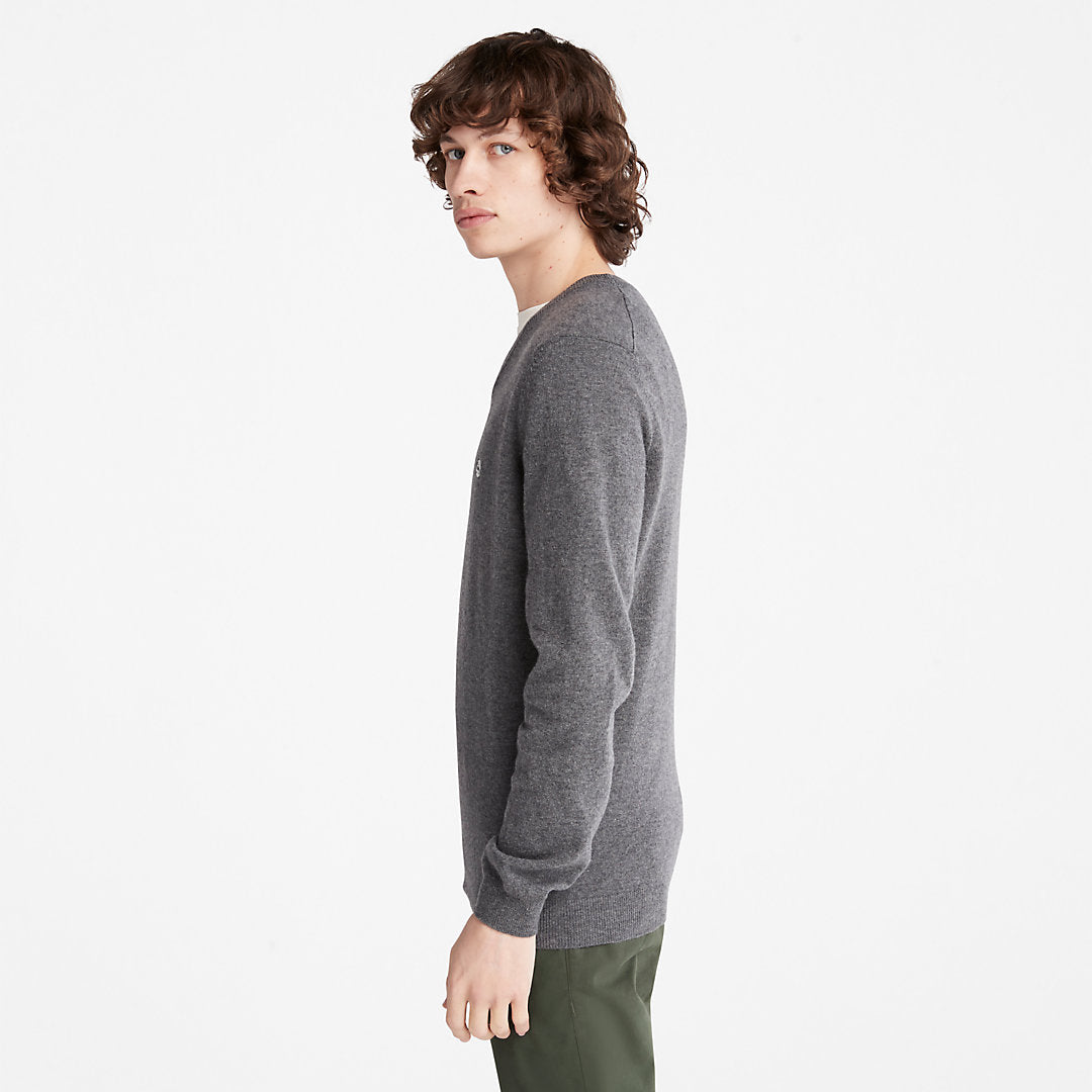 Mens Cohas Brook V-Neck Sweater for Men in Dark Grey - Timberland