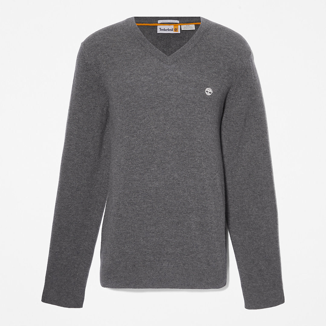 Mens Cohas Brook V-Neck Sweater for Men in Dark Grey - Timberland