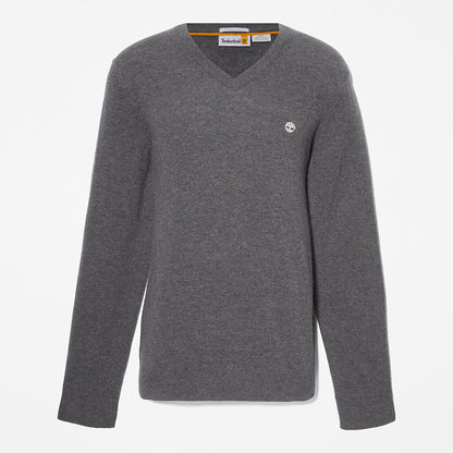 Mens Cohas Brook V-Neck Sweater for Men in Dark Grey - Timberland