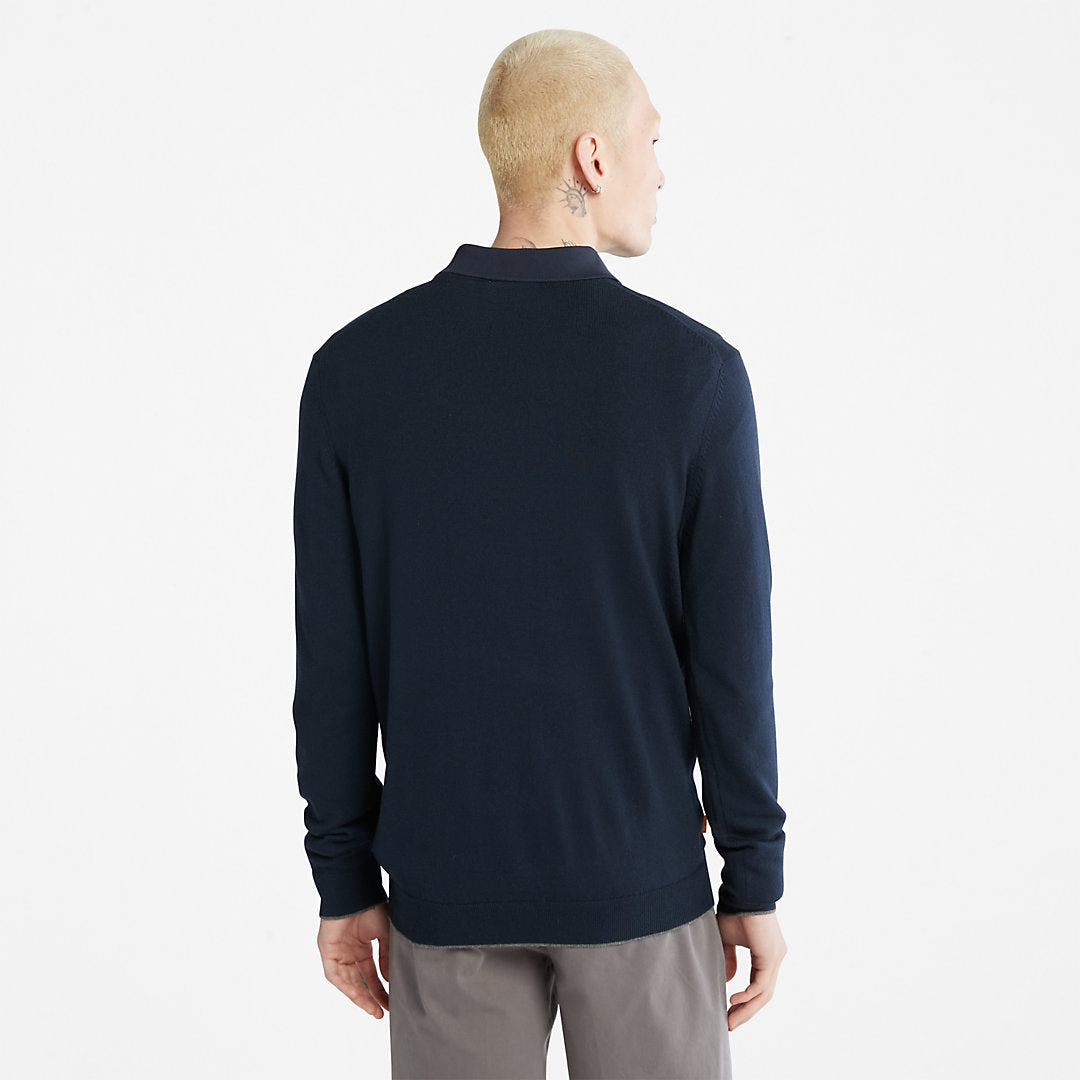 Mens Nissitissit River Merino Wool Sweater for Men in Navy - Timberland