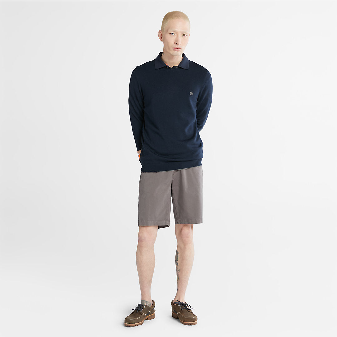 Mens Nissitissit River Merino Wool Sweater for Men in Navy - Timberland