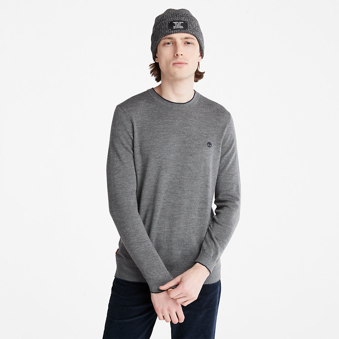 Mens Nissitissit River Merino Wool Sweater for Men in Grey - Timberland