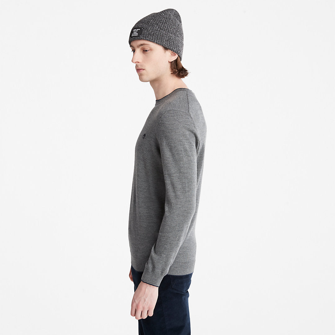 Mens Nissitissit River Merino Wool Sweater for Men in Grey - Timberland
