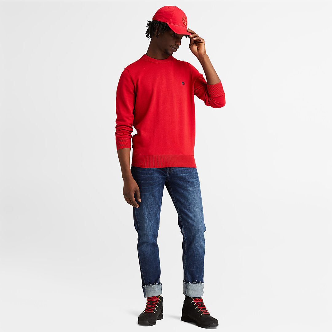 Mens Williams River Organic Cotton Sweater for Men in Red - Timberland
