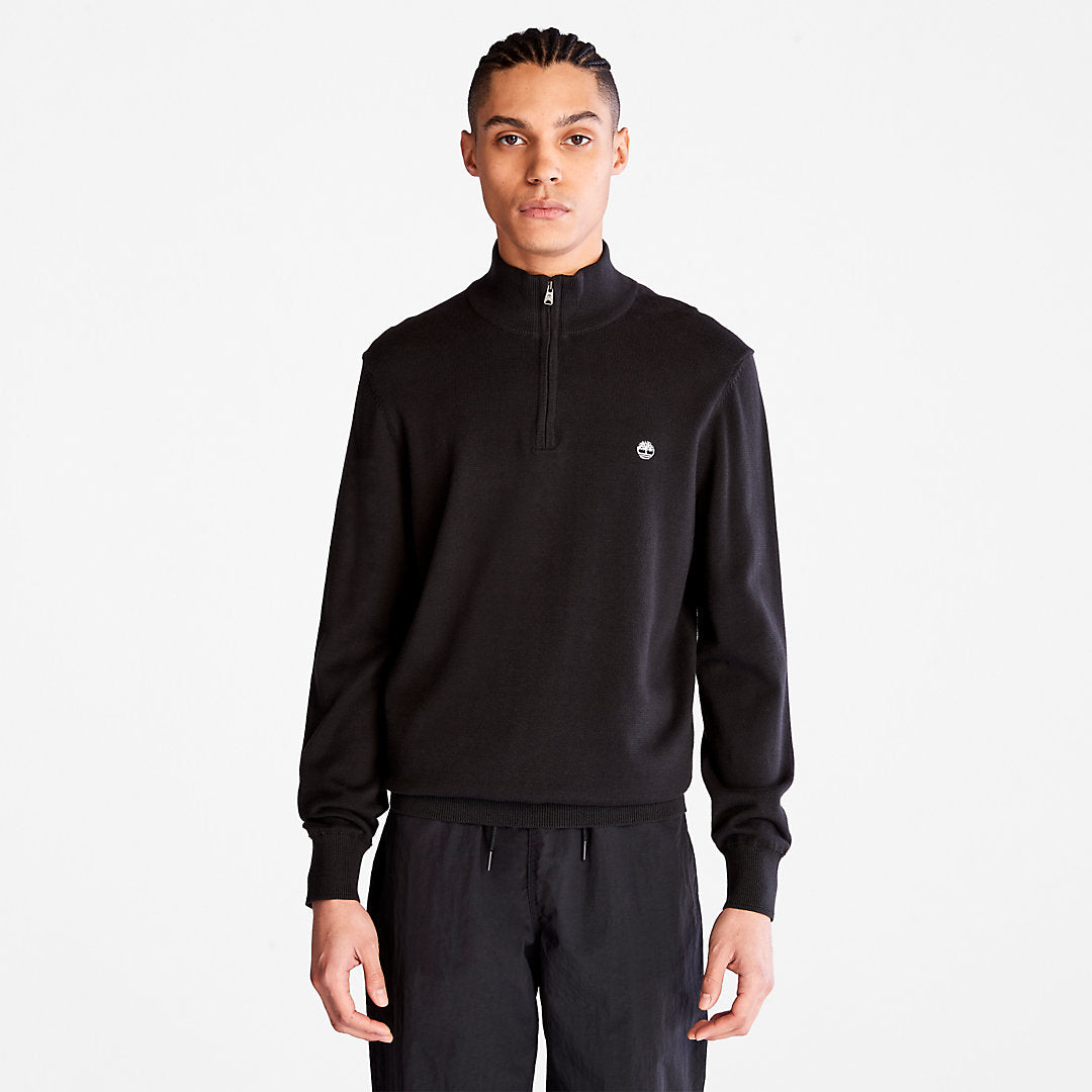 Mens Williams River Zip-neck Sweater for Men in Black - Timberland