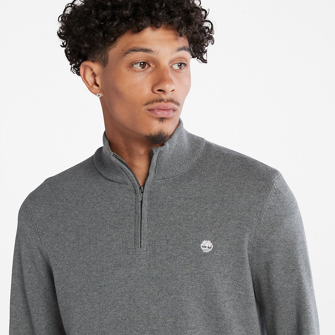 Mens Williams River Zip-neck Sweater for Men in Dark Grey - Timberland