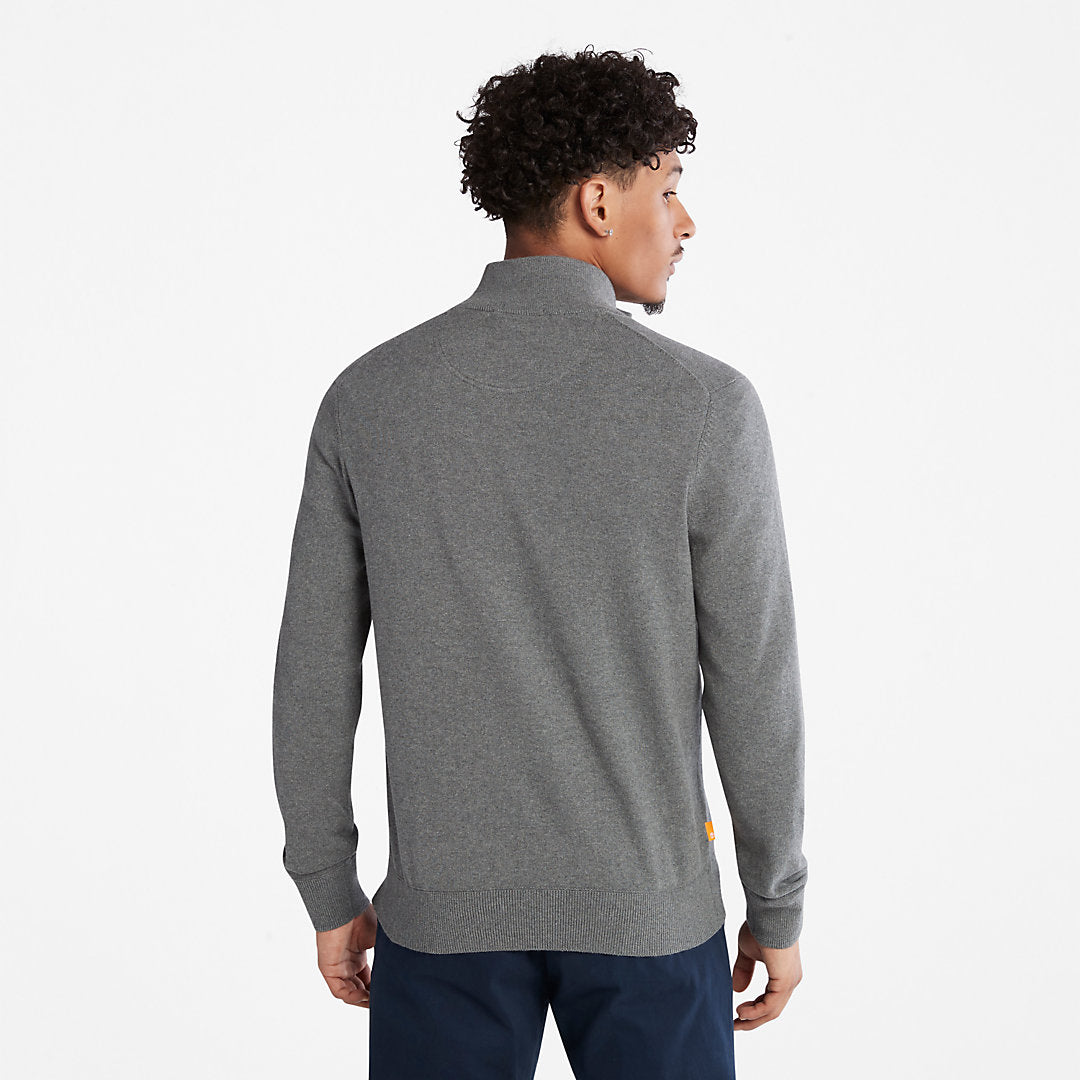 Mens Williams River Organic Cotton Zip Sweater for Men in Grey - Timberland