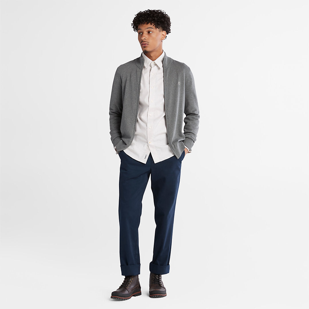 Mens Williams River Organic Cotton Zip Sweater for Men in Grey - Timberland