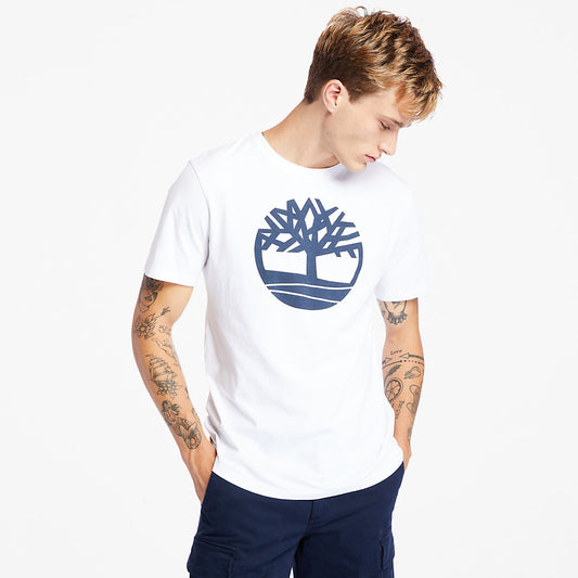 Mens Kennebec River Tree Logo T-shirt for Men in White - Timberland