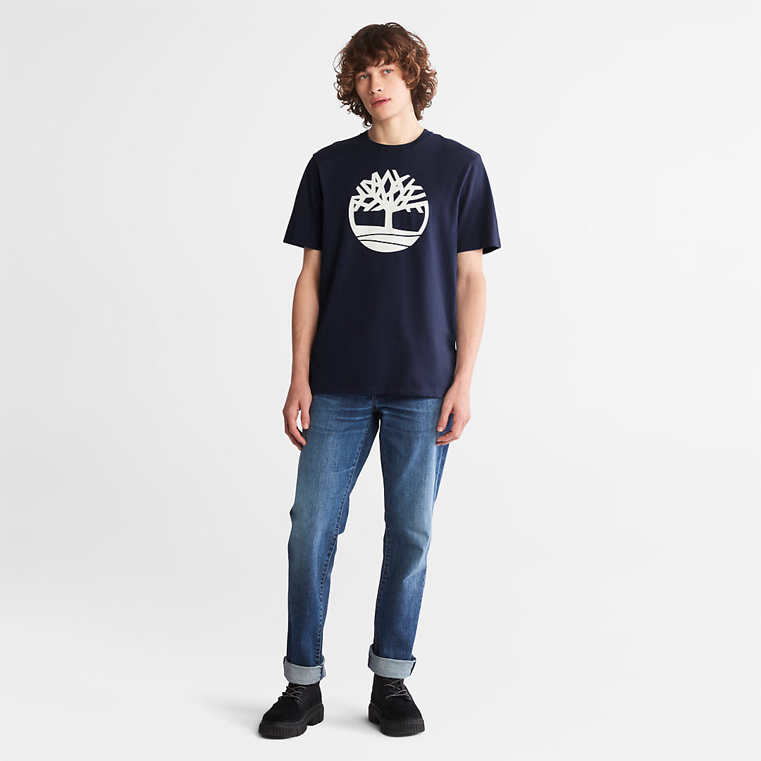 Mens Kennebec River Tree Logo T-shirt for Men in Navy - Timberland