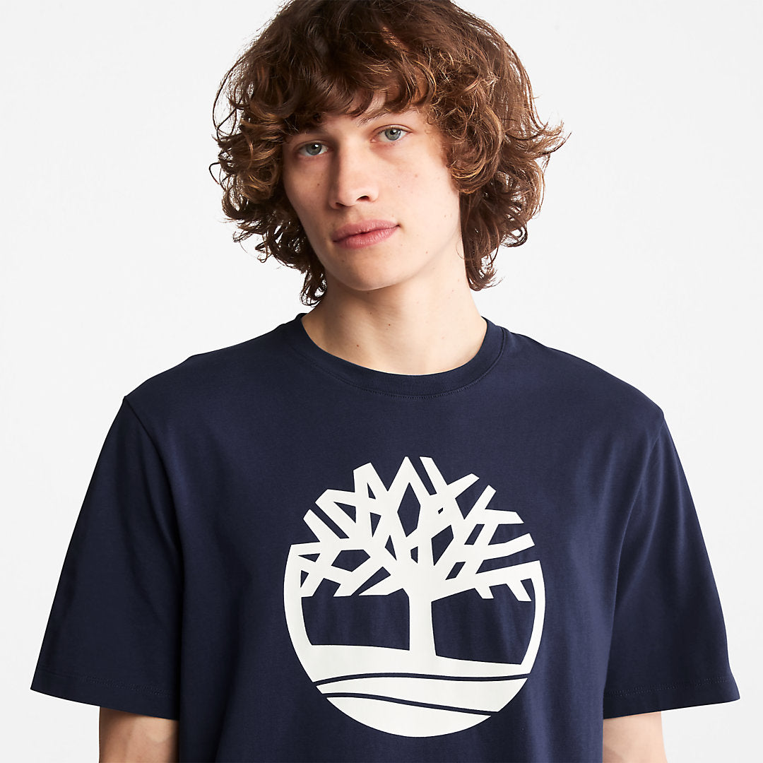 Mens Kennebec River Tree Logo T-shirt for Men in Navy - Timberland