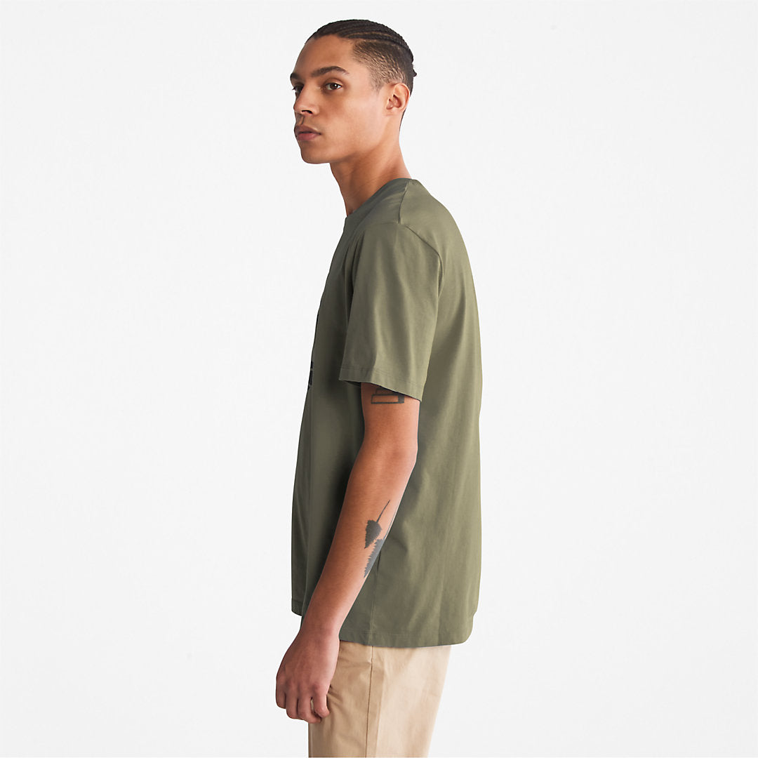 Mens Kennebec River Tree Logo T-shirt for Men in Dark Green - Timberland
