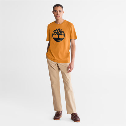 Mens Kennebec River Tree Logo T-shirt for Men in Yellow - Timberland