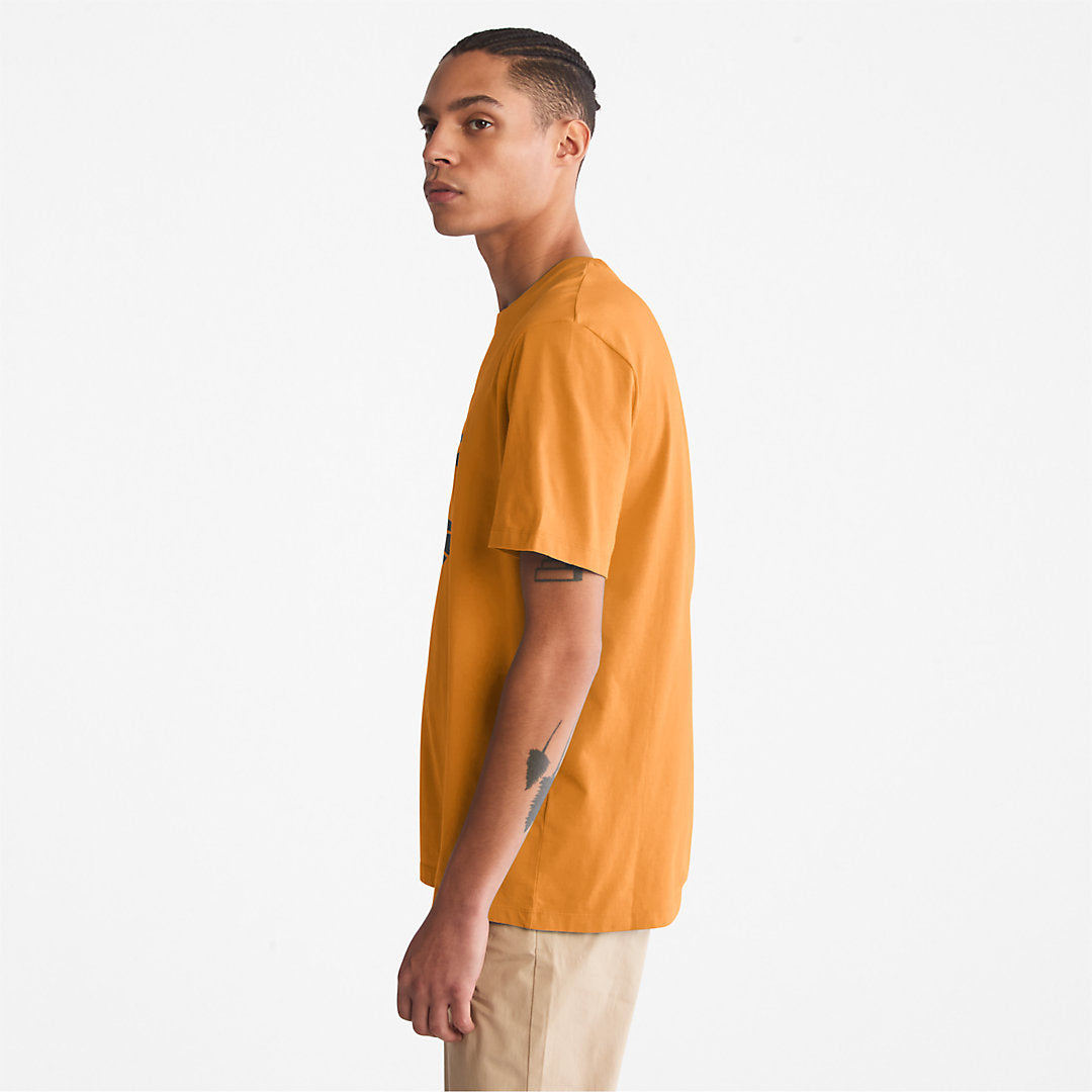 Mens Kennebec River Tree Logo T-shirt for Men in Yellow - Timberland