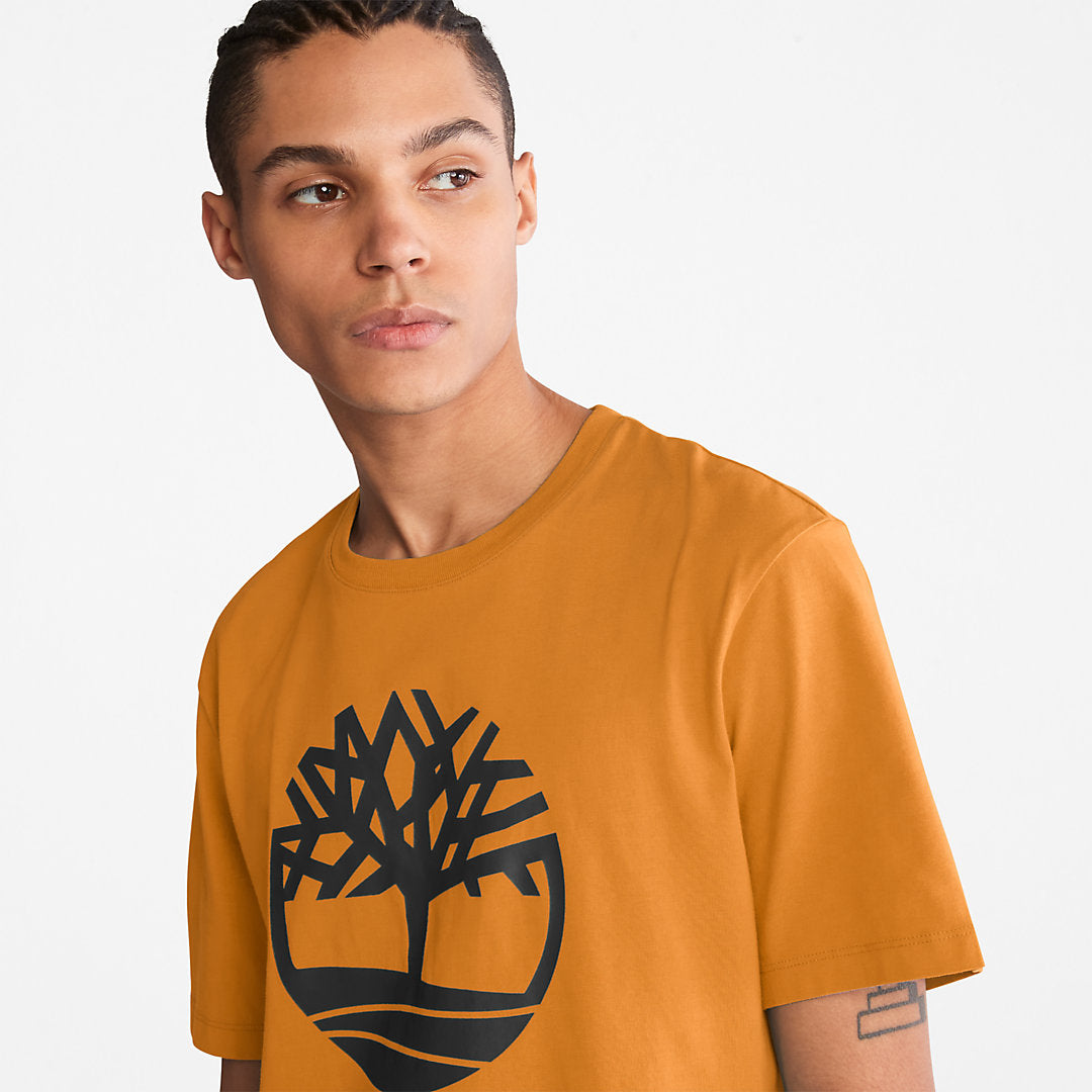 Mens Kennebec River Tree Logo T-shirt for Men in Yellow - Timberland