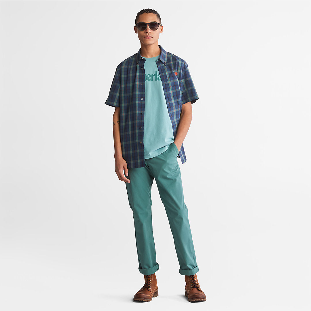 Mens Kennebec River Logo T-Shirt for Men in Green - Timberland