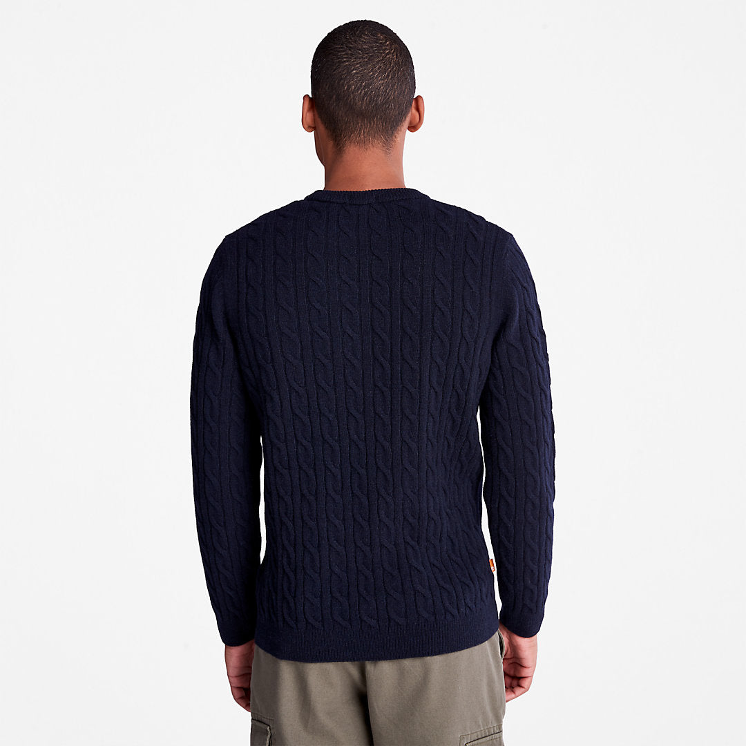 Mens Phillips Brook Cable-knit Sweater for Men in Navy - Timberland
