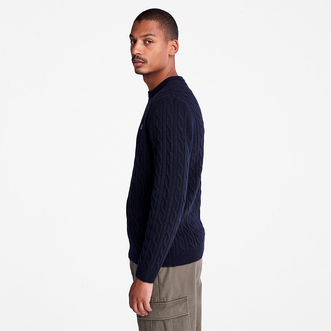 Mens Phillips Brook Cable-knit Sweater for Men in Navy - Timberland