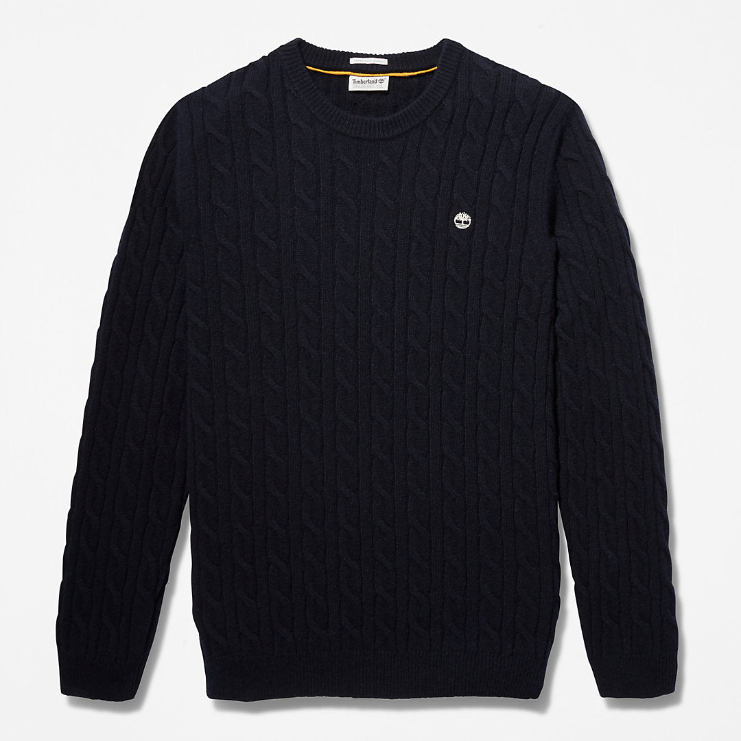 Mens Phillips Brook Cable-knit Sweater for Men in Navy - Timberland