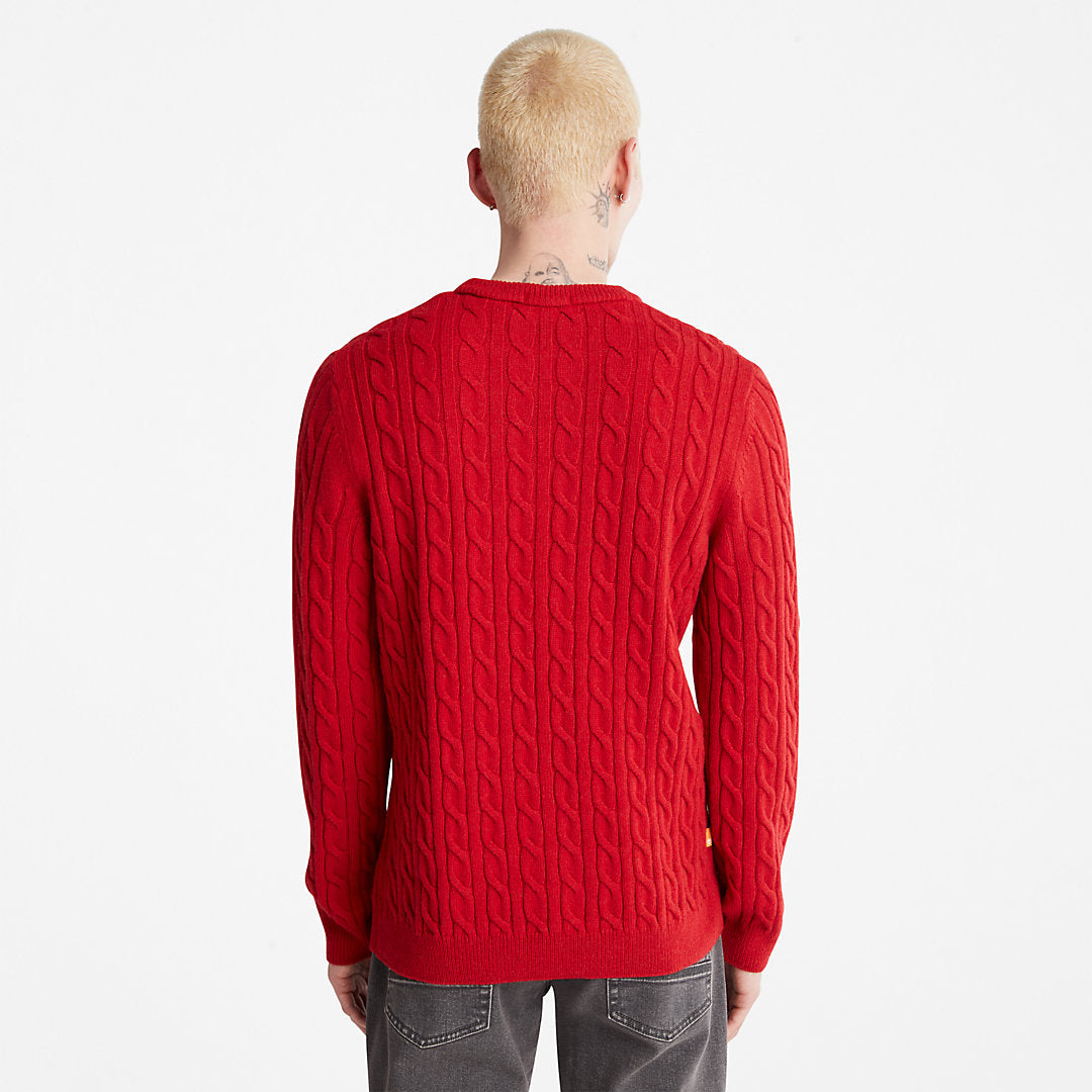 Mens Phillips Brook Cable-knit Sweater for Men in Red - Timberland