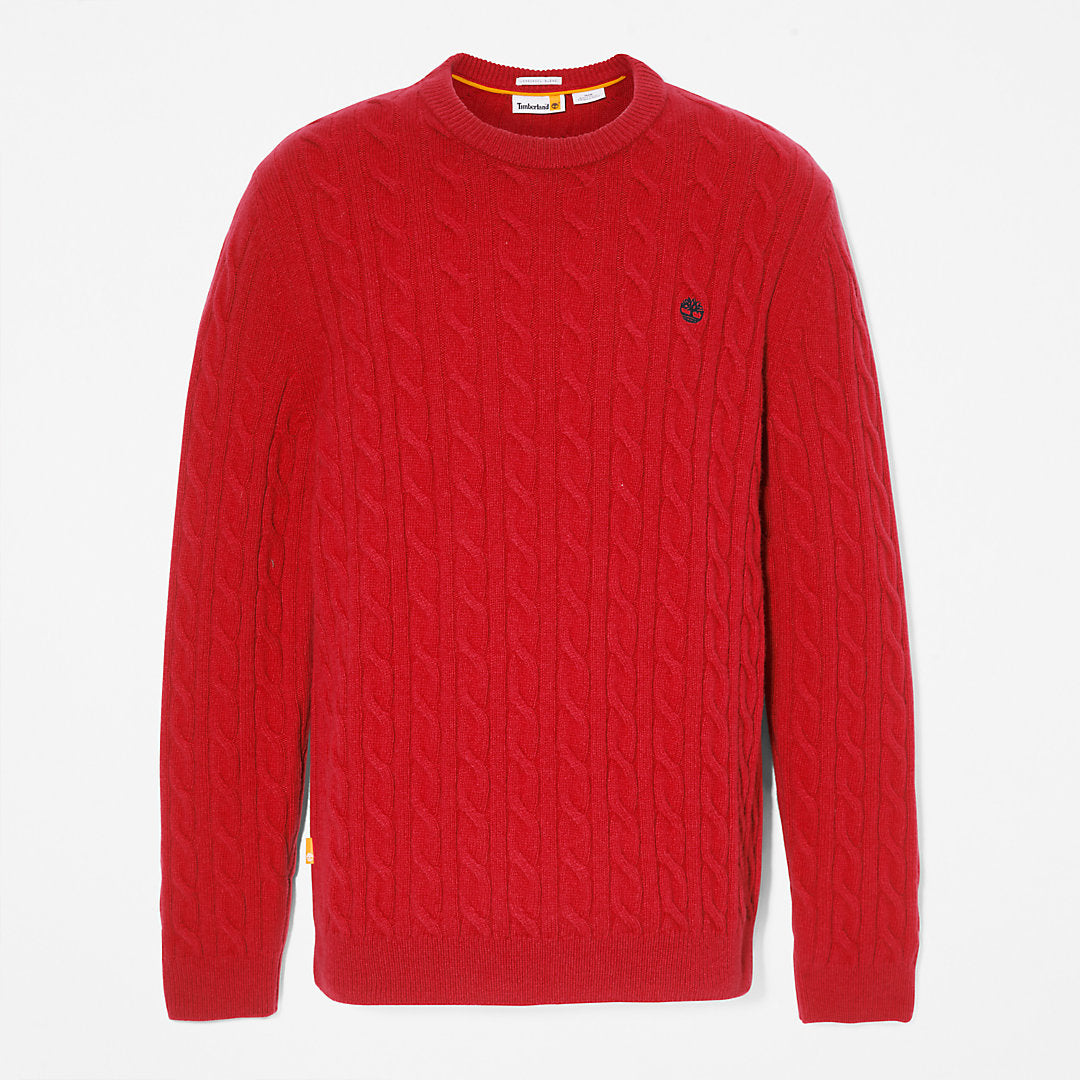 Mens Phillips Brook Cable-knit Sweater for Men in Red - Timberland