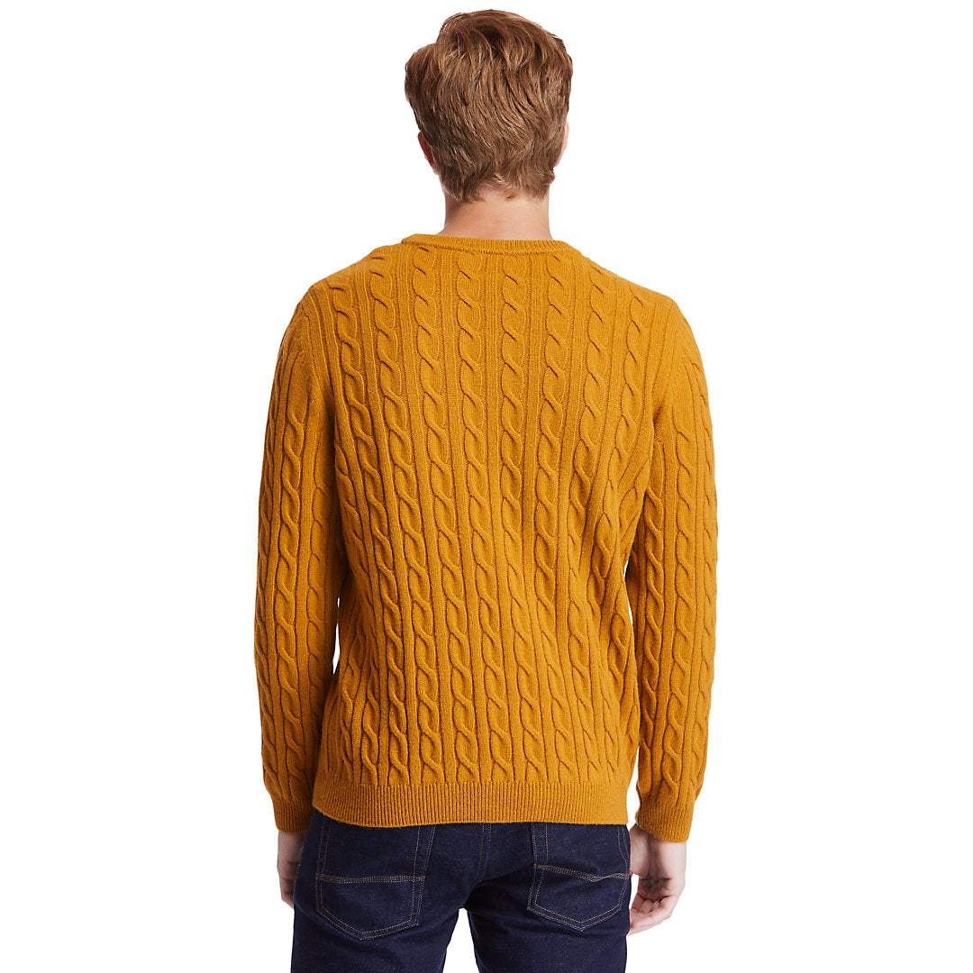 Mens Phillips Brook Cable Sweater for Men in Yellow - Timberland