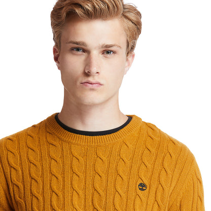 Mens Phillips Brook Cable Sweater for Men in Yellow - Timberland