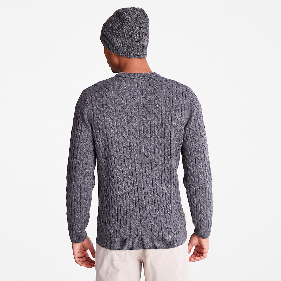 Mens Phillips Brook Cable-knit Sweater for Men in Grey - Timberland
