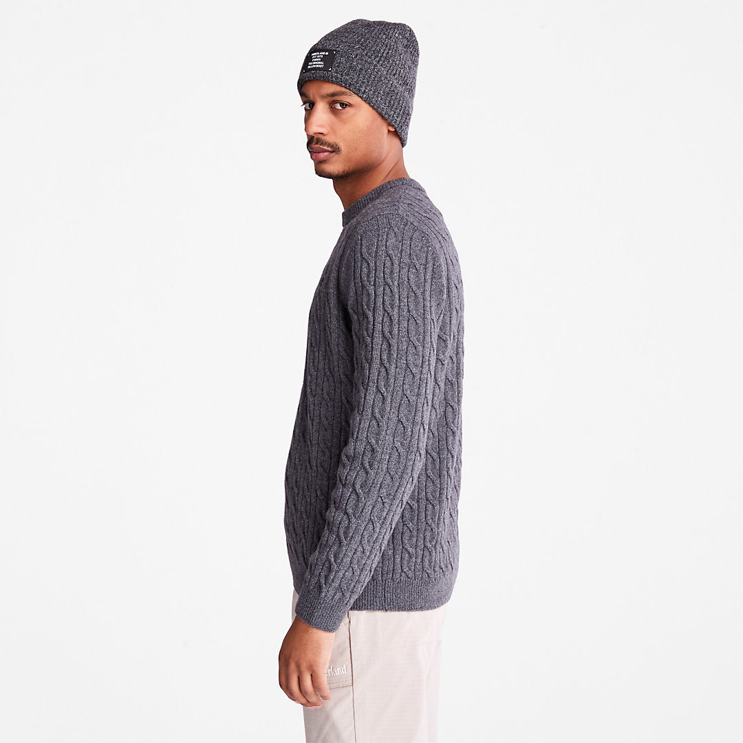 Mens Phillips Brook Cable-knit Sweater for Men in Grey - Timberland