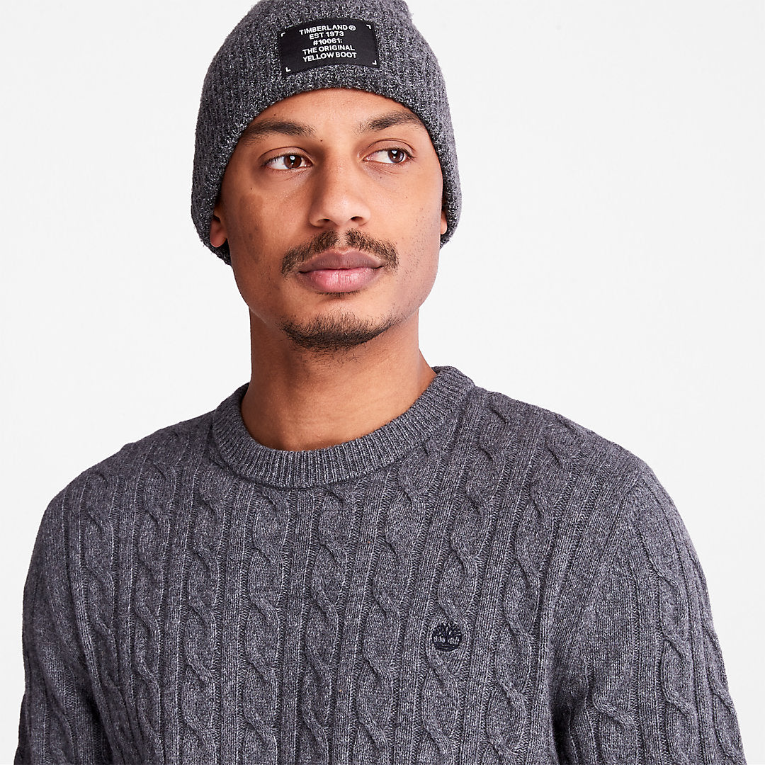 Mens Phillips Brook Cable-knit Sweater for Men in Grey - Timberland