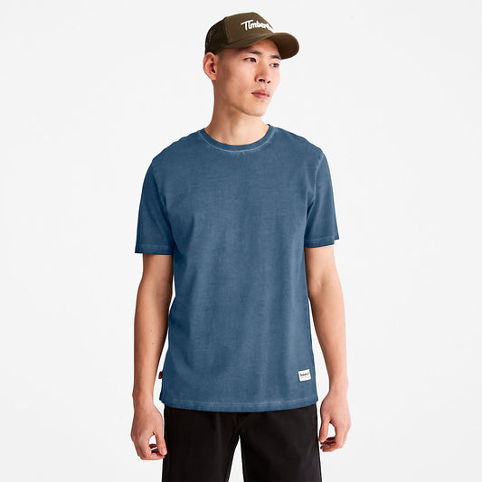 Mens Lamprey River Garment-Dyed T-Shirt for Men in Navy - Timberland