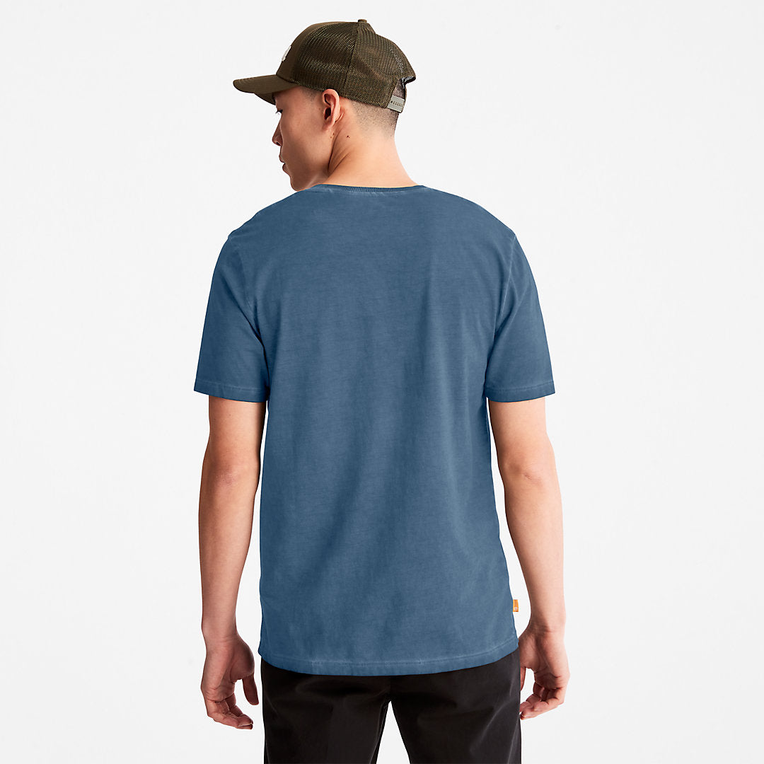 Mens Lamprey River Garment-Dyed T-Shirt for Men in Navy - Timberland