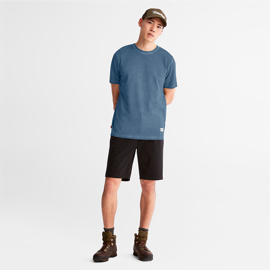 Mens Lamprey River Garment-Dyed T-Shirt for Men in Navy - Timberland