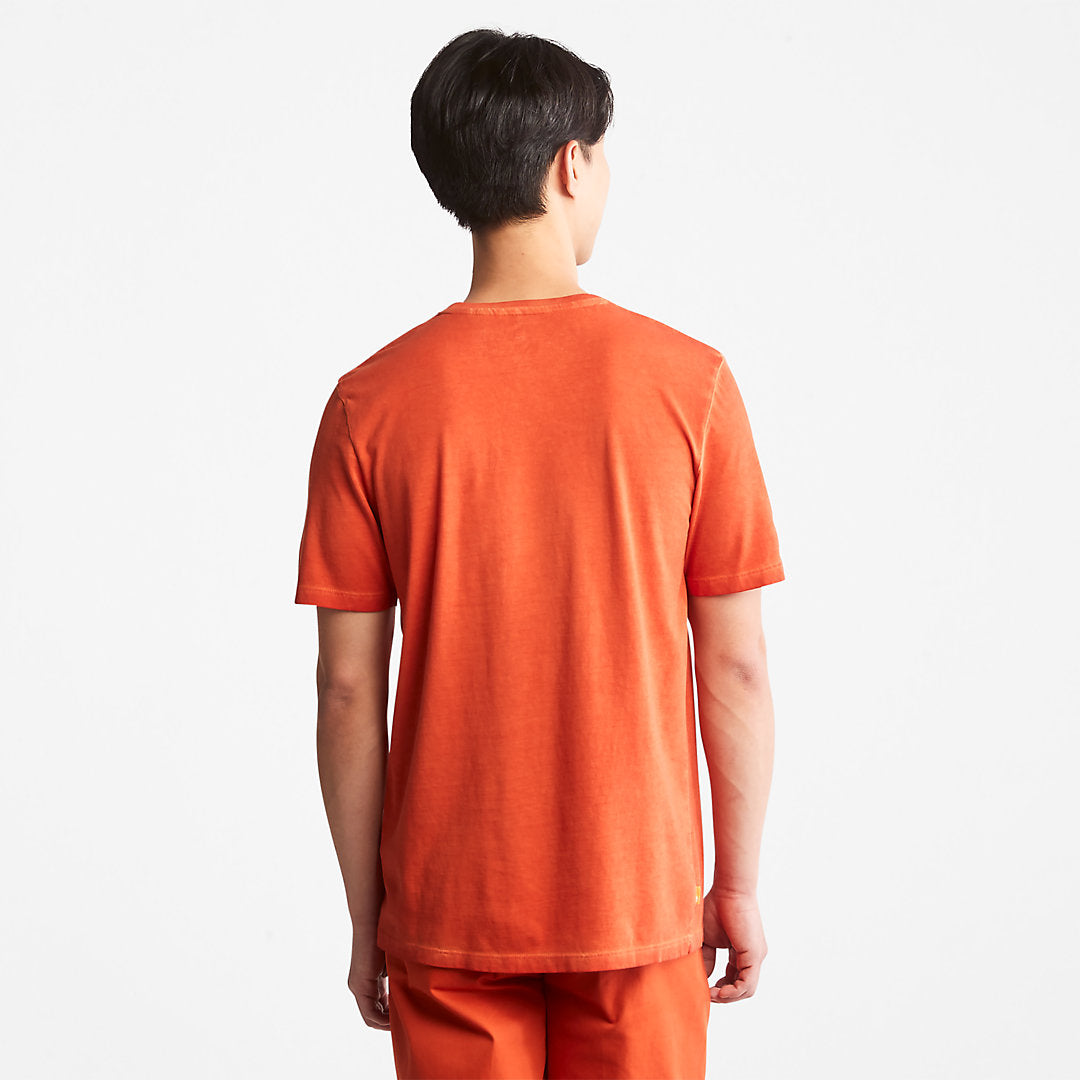 Mens Lamprey River Garment-Dyed T-Shirt for Men in Orange - Timberland