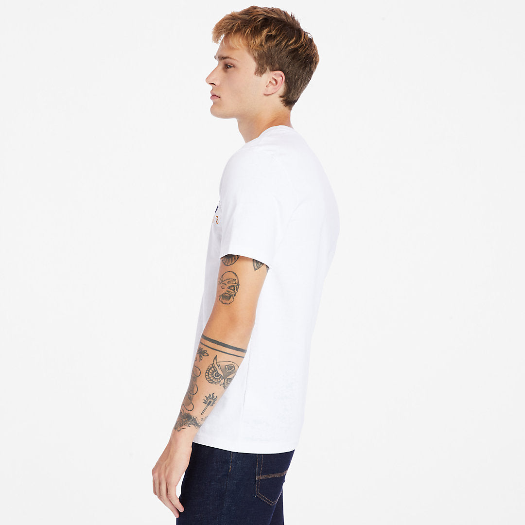 Mens Outdoor Heritage Linear-Logo T-Shirt for Men in White - Timberland