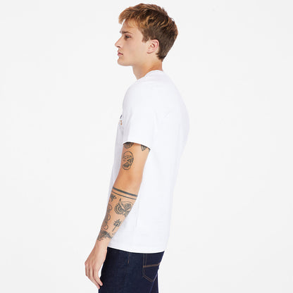 Mens Outdoor Heritage Linear-Logo T-Shirt for Men in White - Timberland
