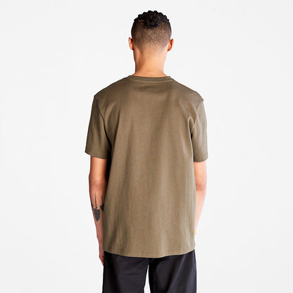 Mens Outdoor Heritage Linear-Logo T-Shirt for Men in Dark Green - Timberland