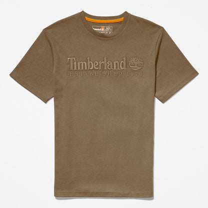 Mens Outdoor Heritage Linear-Logo T-Shirt for Men in Dark Green - Timberland