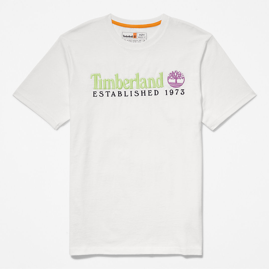 Mens Outdoor Heritage Linear-Logo T-Shirt for Men in White - Timberland