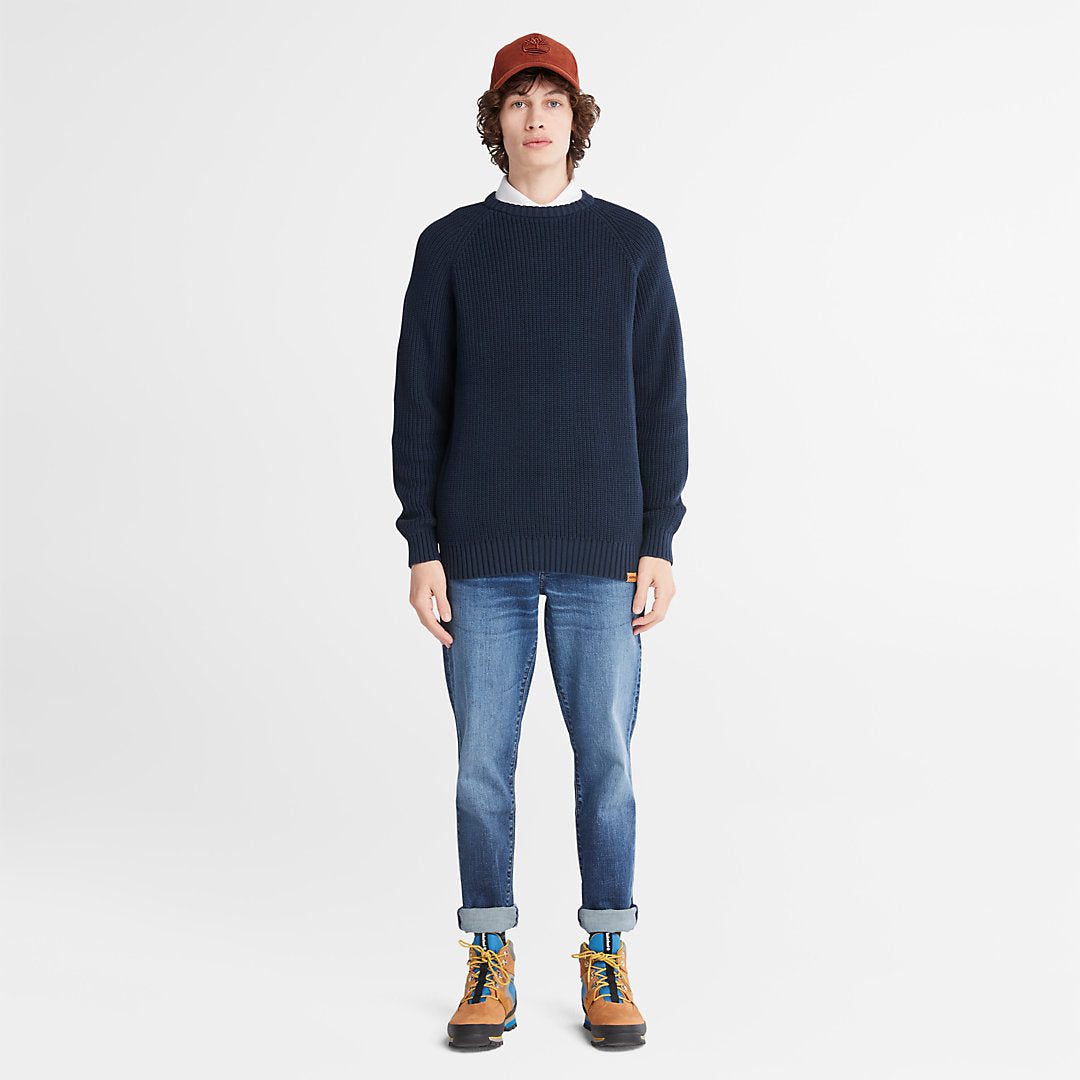 Mens Beards Brook Crew-Neck Sweater for Men in Navy - Timberland