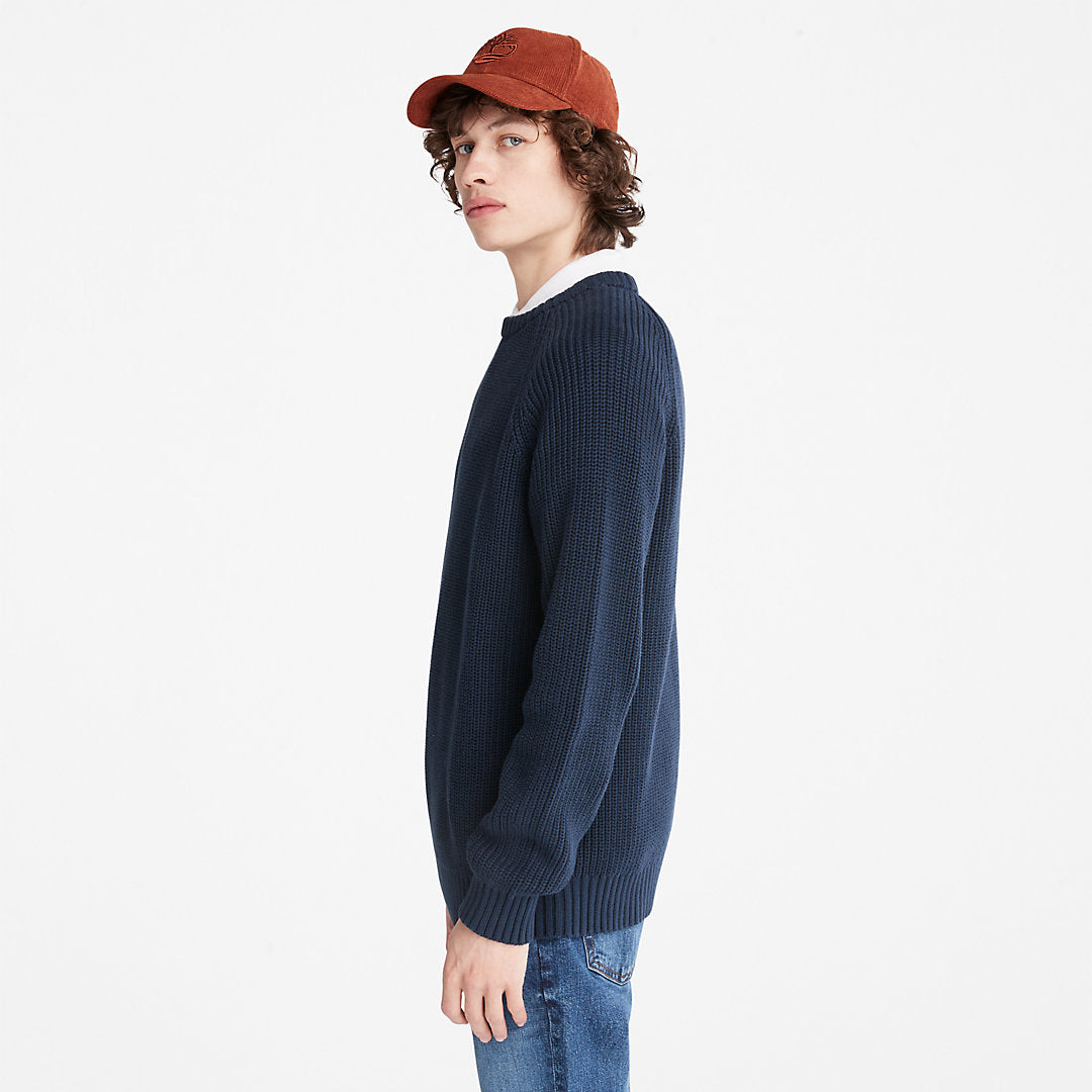 Mens Beards Brook Crew-Neck Sweater for Men in Navy - Timberland
