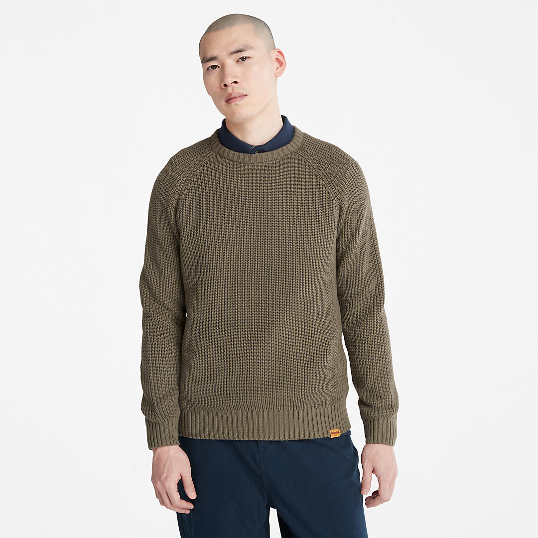 Mens Beards Brook Crew-Neck Sweater for Men in Dark Green - Timberland