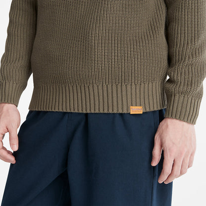 Mens Beards Brook Crew-Neck Sweater for Men in Dark Green - Timberland