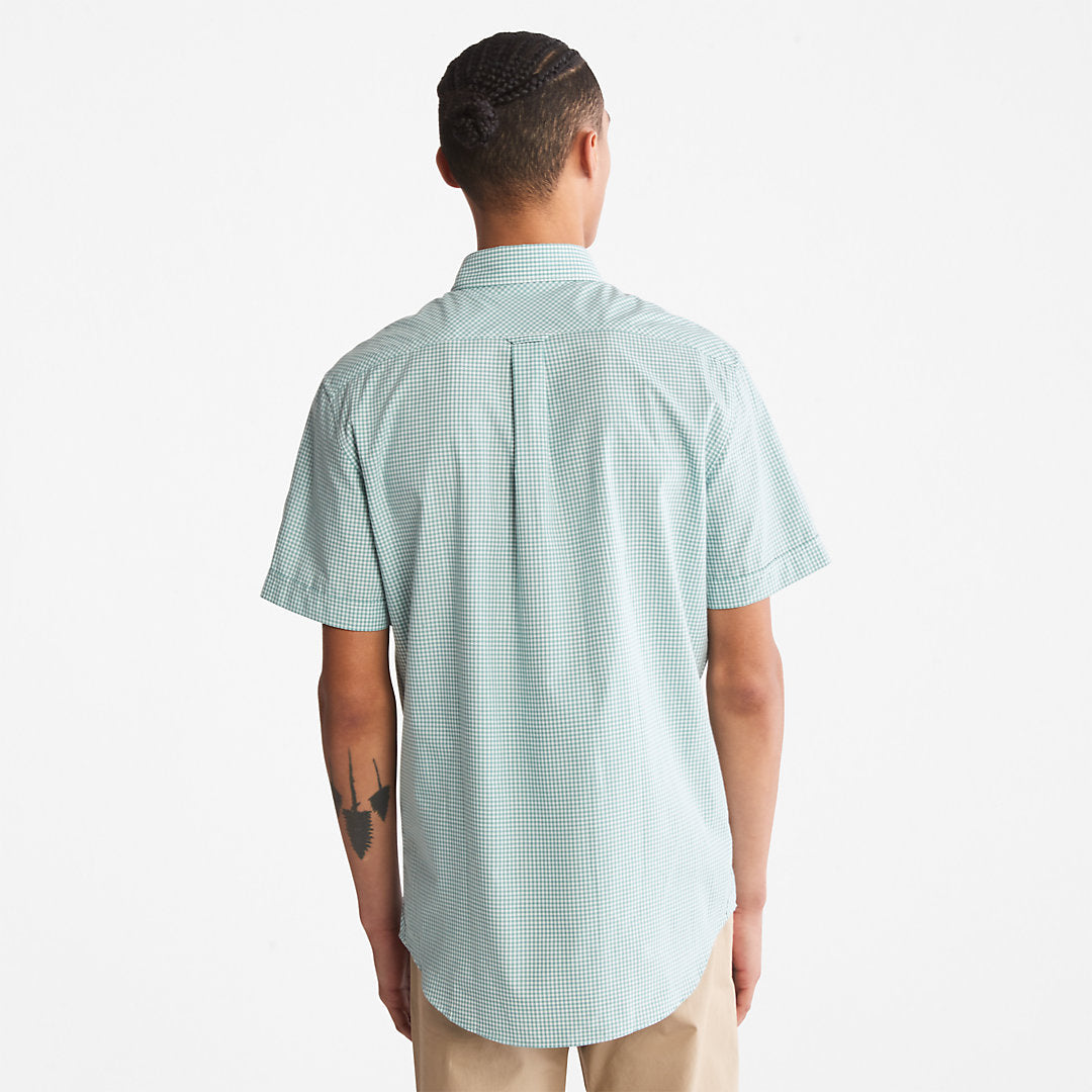 Mens Suncook River Short-Sleeve Poplin Shirt for Men in Green - Timberland