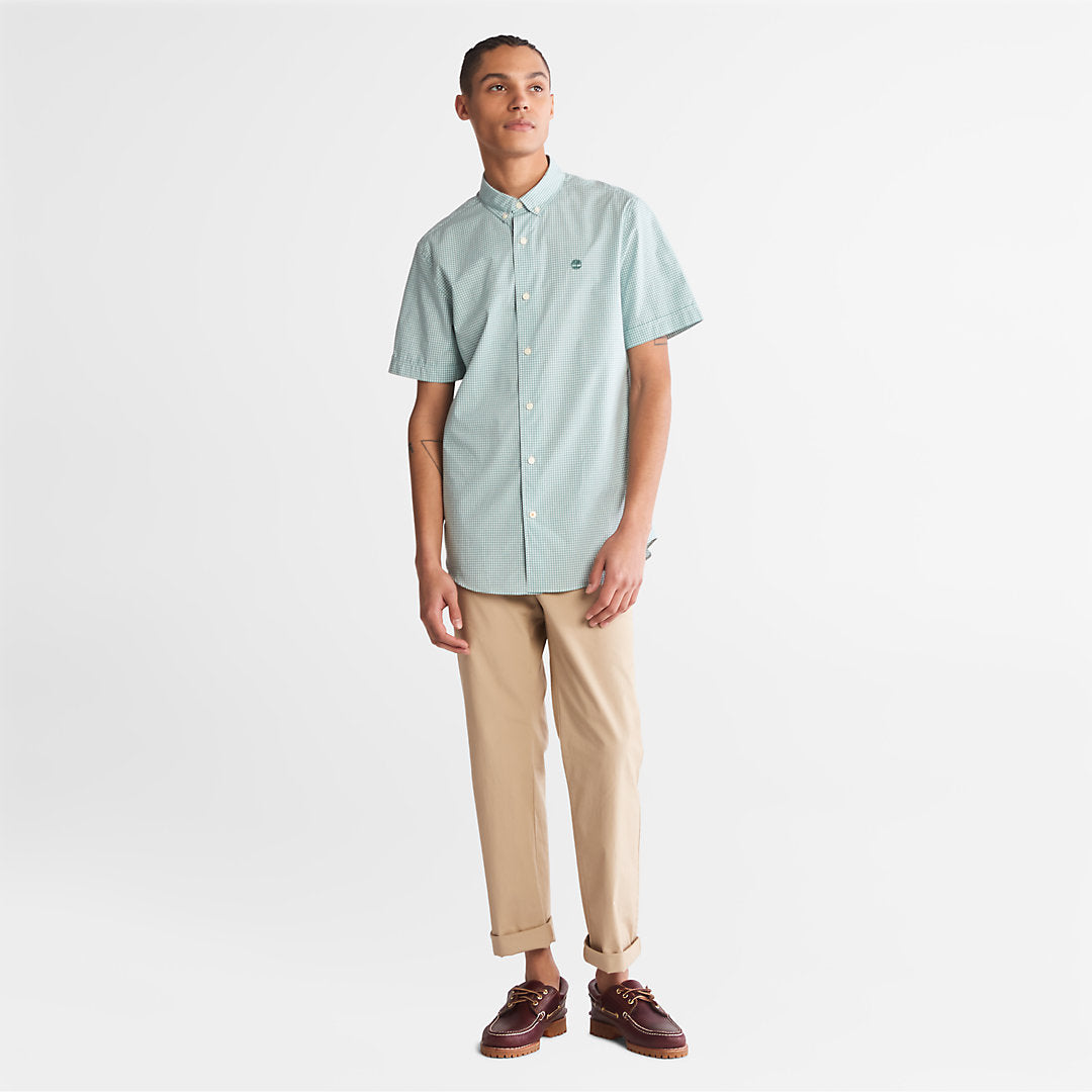 Mens Suncook River Short-Sleeve Poplin Shirt for Men in Green - Timberland