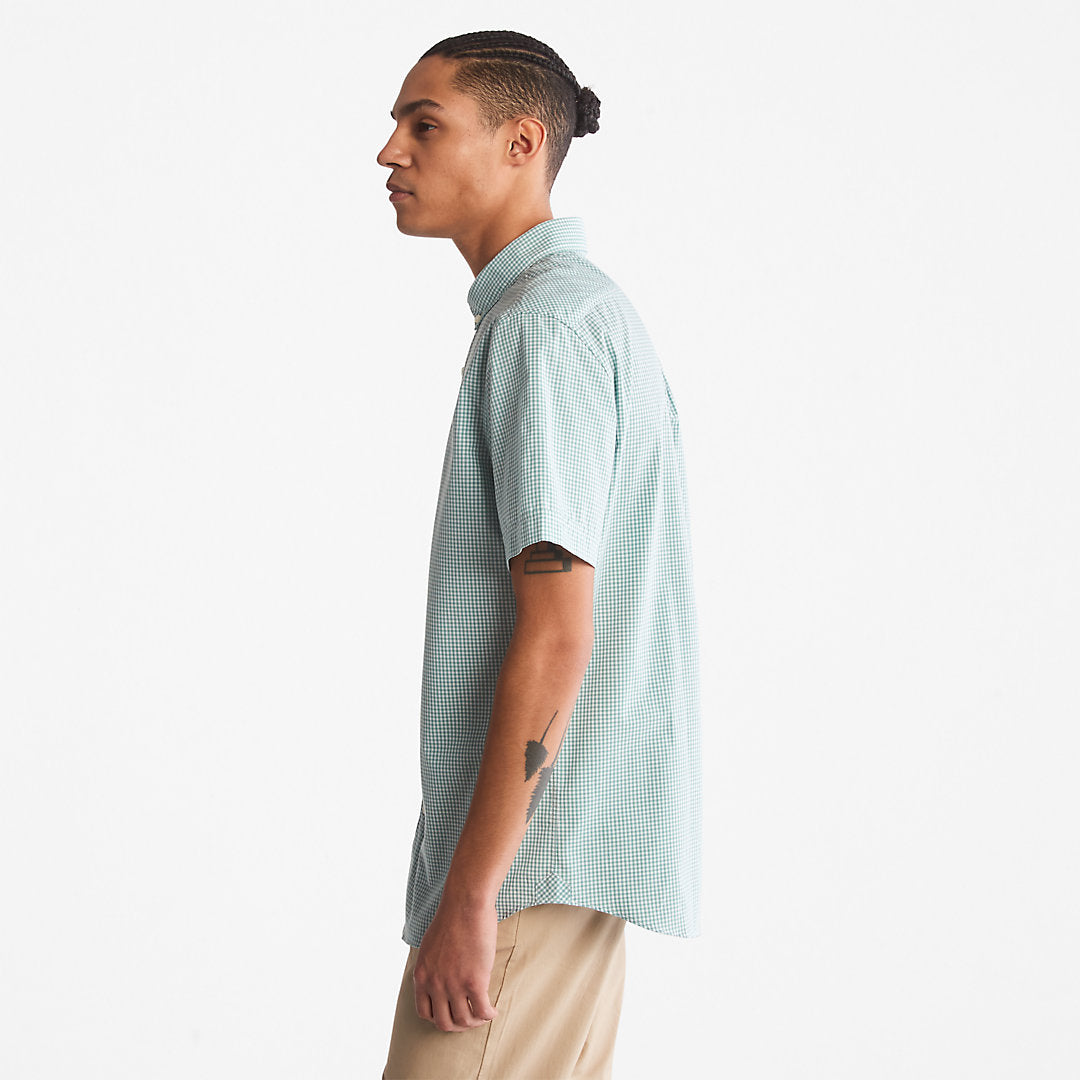 Mens Suncook River Short-Sleeve Poplin Shirt for Men in Green - Timberland
