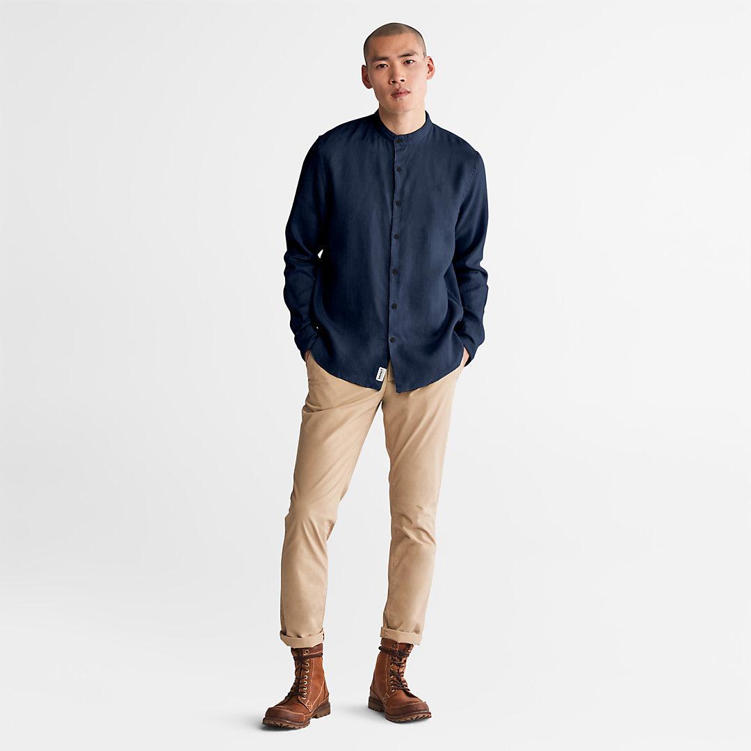 Mens Mill River Linen Shirt for Men in Navy - Timberland